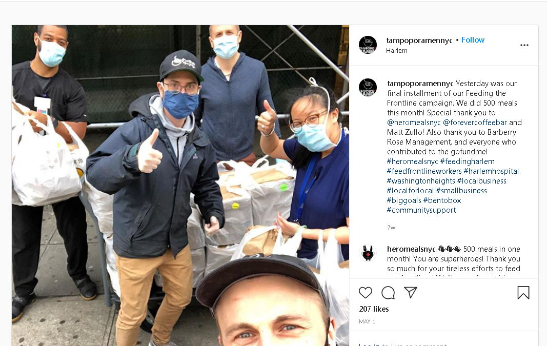 BRM Participates in Donating Meals to Medical Essential Workers