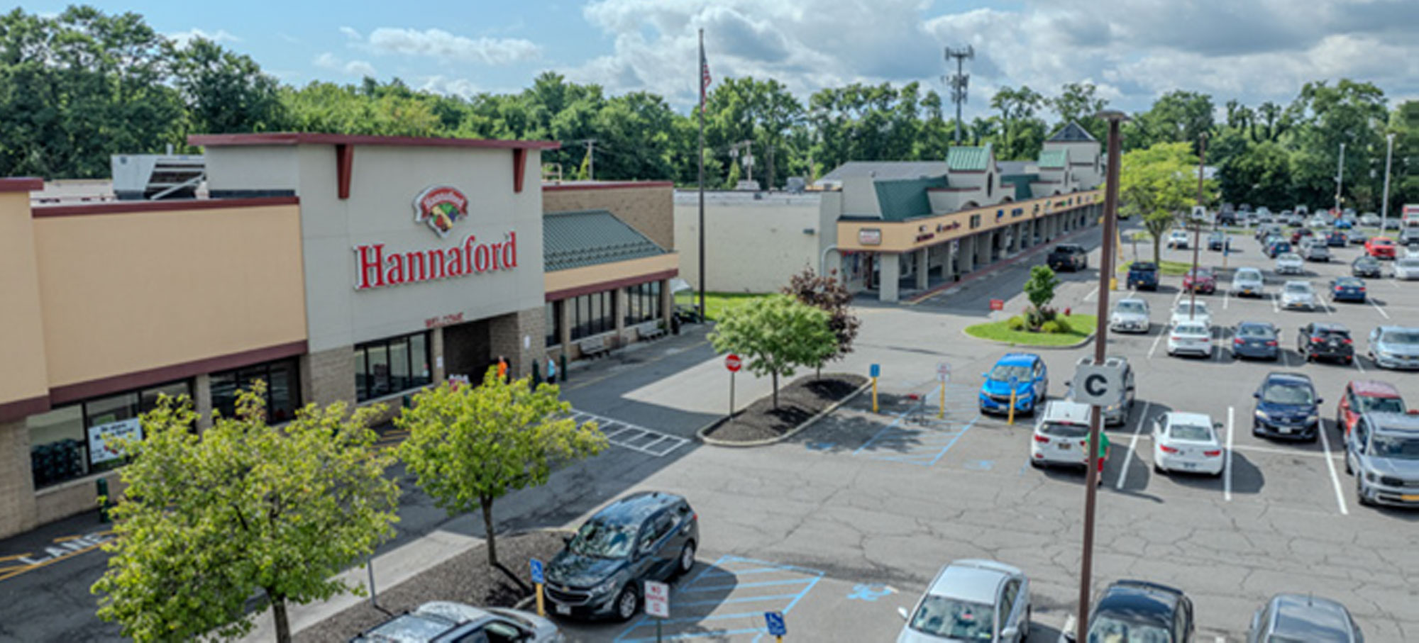 Hannaford PTE shopping center overhead shot